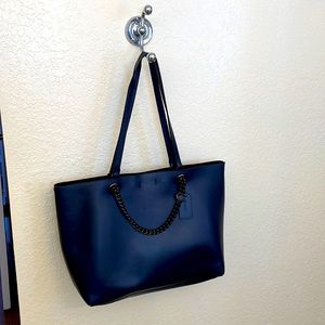 COACH Metallic Navy Blue Tote